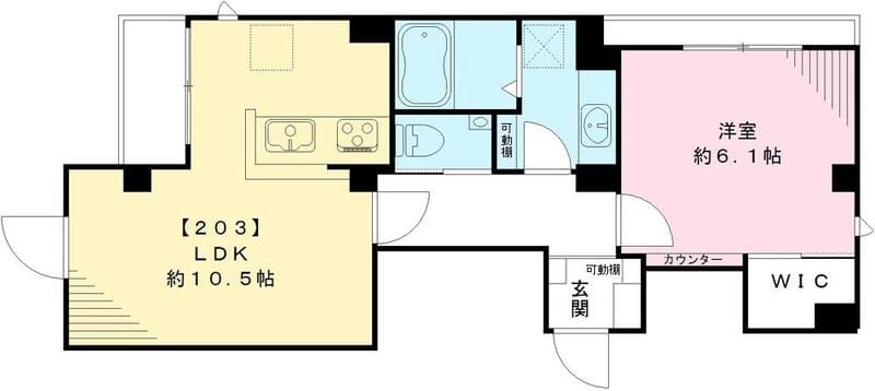 ラシーネ・テラス文京千駄木 203 間取り図