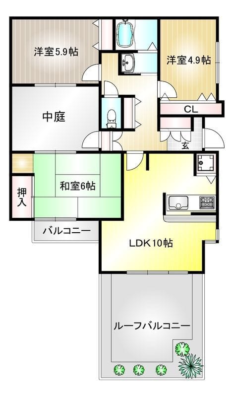 宮崎台ガーデンハウス 301 間取り図