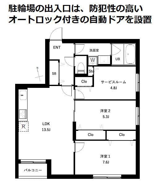 COEUR BLANC西荻窪 201 間取り図