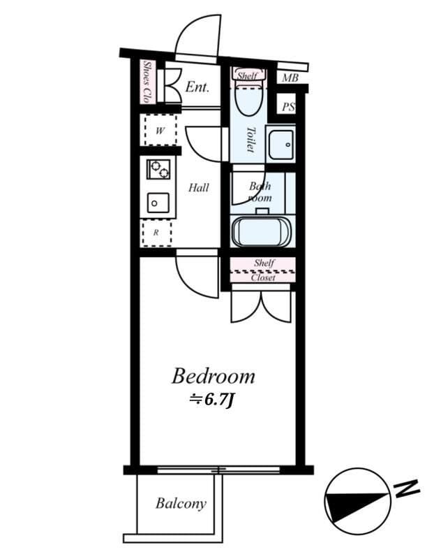 プレール・ドゥーク北新宿Ⅲ 207 間取り図