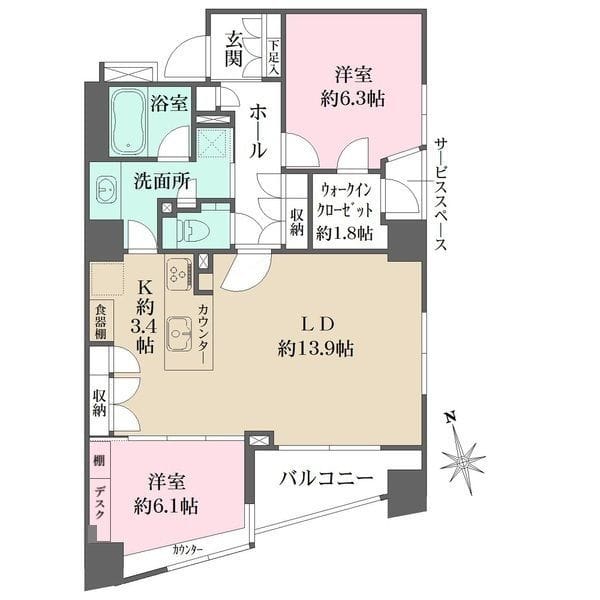 ザ・パークハウス芝公園 404 間取り図