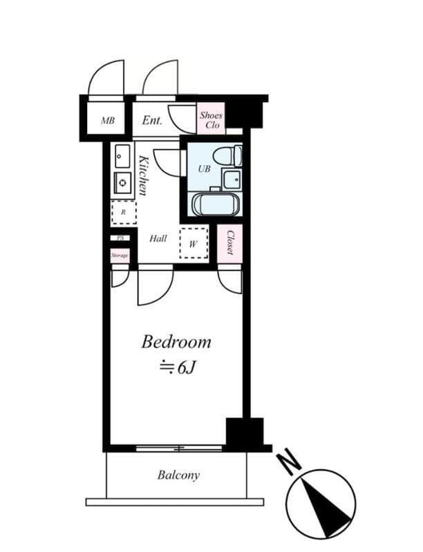 エクセリア新宿 507 間取り図