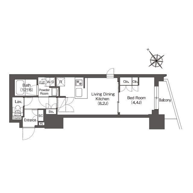 コンフォリア東大井Ⅰ 1503 間取り図
