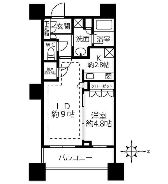 パークタワーグランスカイ 1617 間取り図