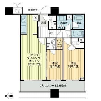 パークタワーグランスカイ 1705 間取り図