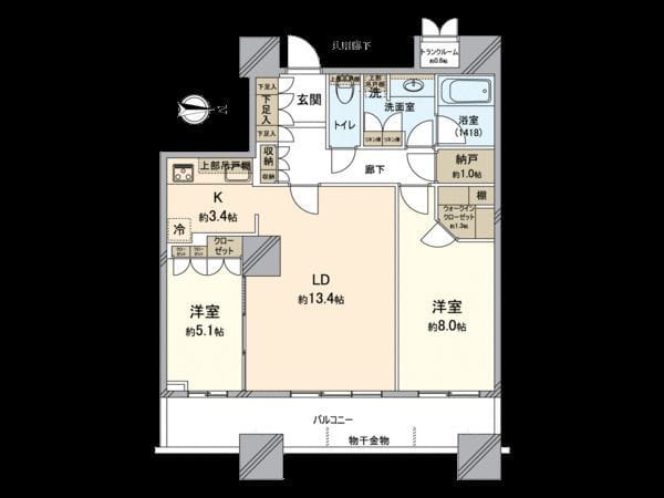 パークタワーグランスカイ 1713 間取り図