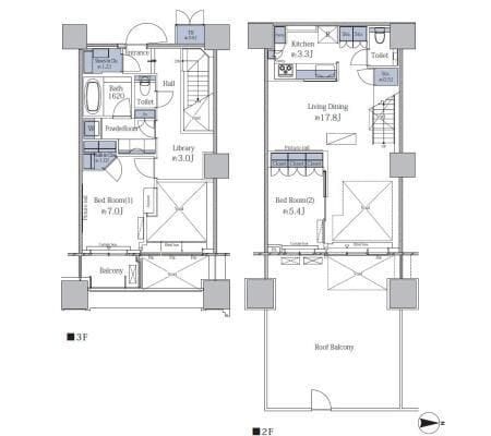 パークタワーグランスカイ 318 間取り図