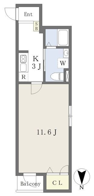 リブレスト南千住 202 間取り図