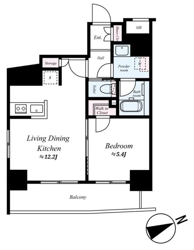 GENOVIA浅草蔵前skygarden 202 間取り図