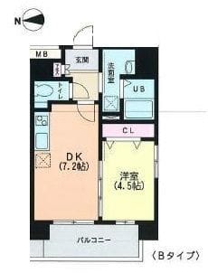 フィーカ牛込柳町 802 間取り図