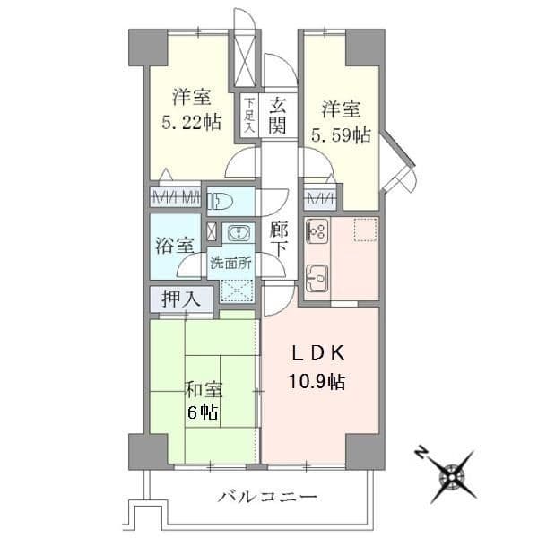サンリヴァ隅田 305 間取り図