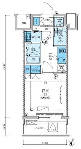 リヴシティ川崎 402 間取り図