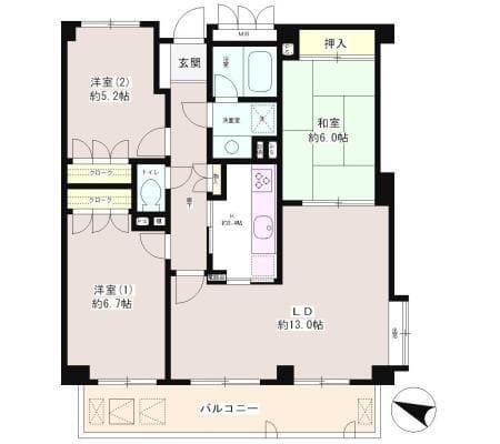 ル・クール本駒込 203 間取り図