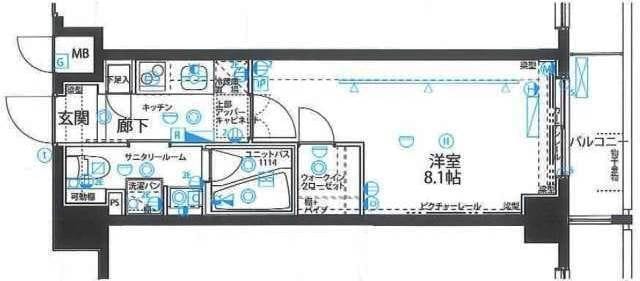 ステージファースト錦糸町アジールコート 203 間取り図