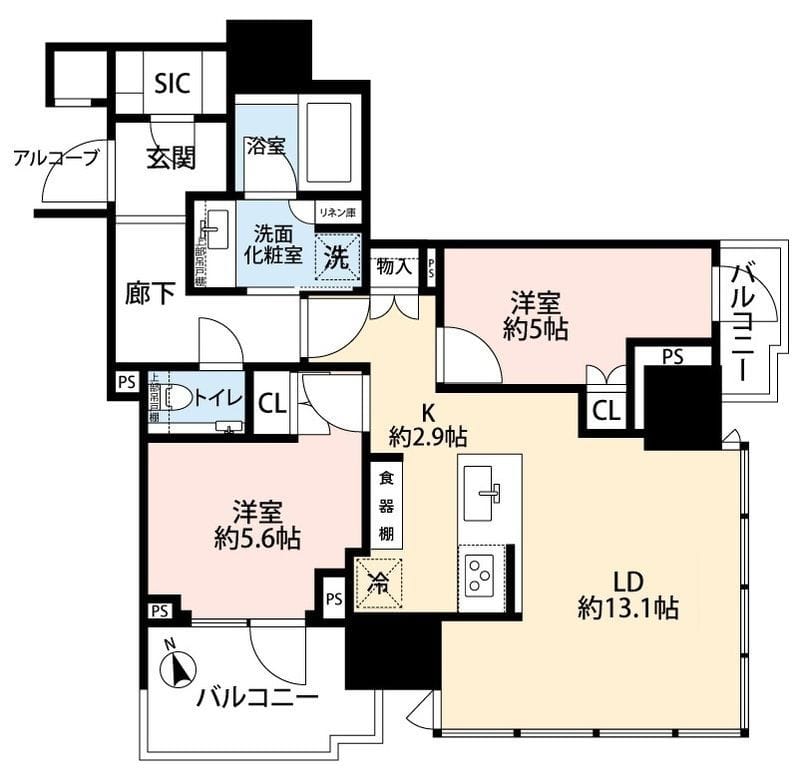 プラウドタワー芝浦 410 間取り図