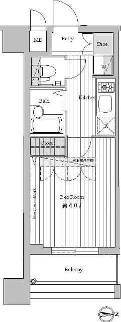 ドゥーエ練馬Ⅱ 805 間取り図