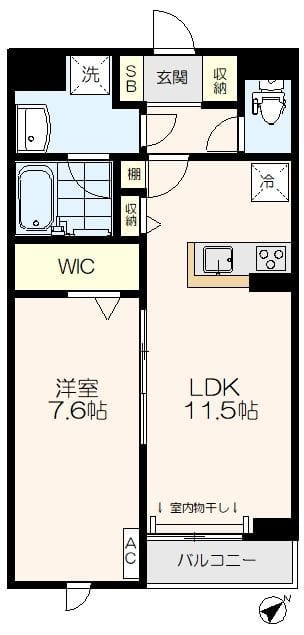グランデSS高野台 203 間取り図