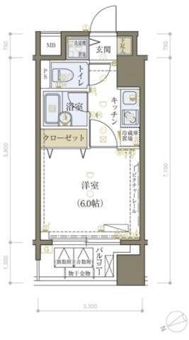 リヴシティ中央区築地 503 間取り図