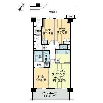 ヒルズ用賀・トーキョウ・ユーシティ 0509 間取り図