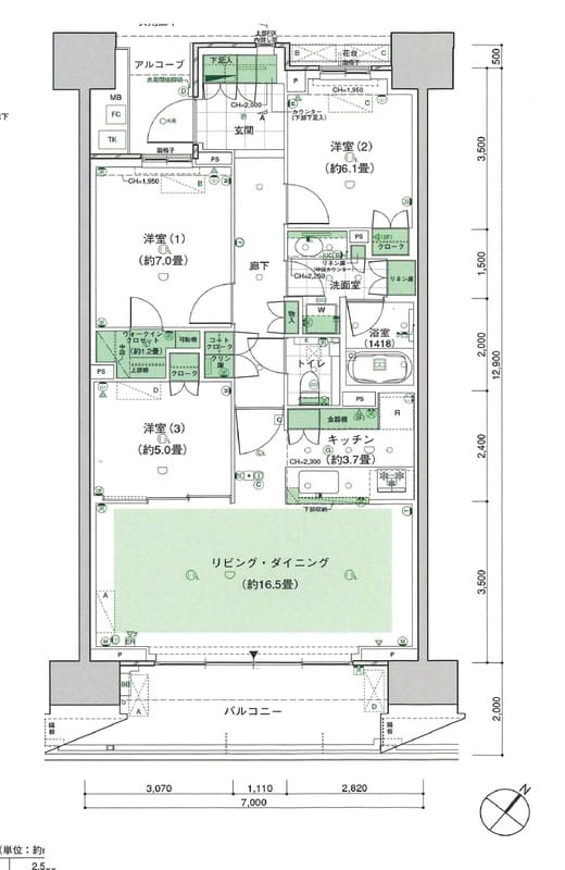 HARUMI FLAG PARK VILLAGE E棟 502 間取り図