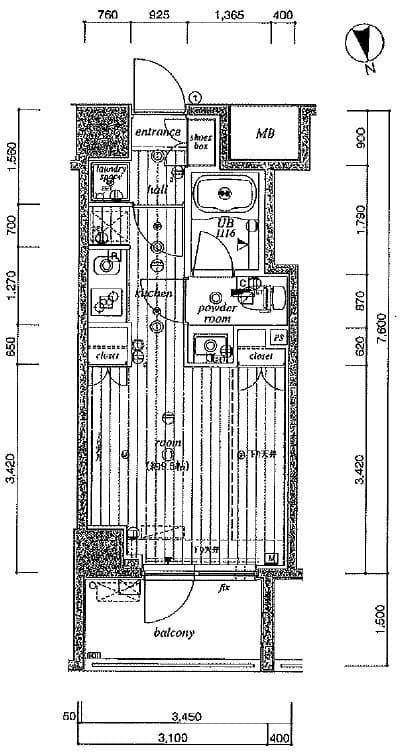 ルモーデ亀戸 902 間取り図