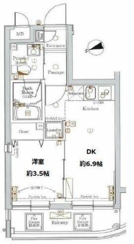 AXAS等々力 401 間取り図