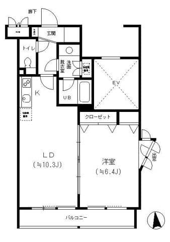 レジディア笹塚 0401 間取り図
