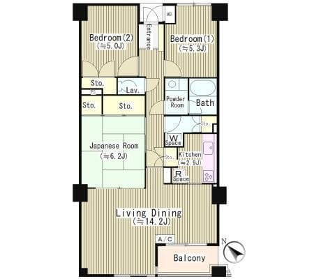 田園調布南マンション 304 間取り図