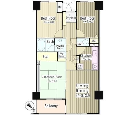 田園調布南マンション 407 間取り図