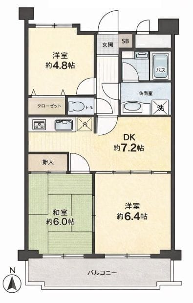 エンゼルハイム鹿浜第8 702 間取り図