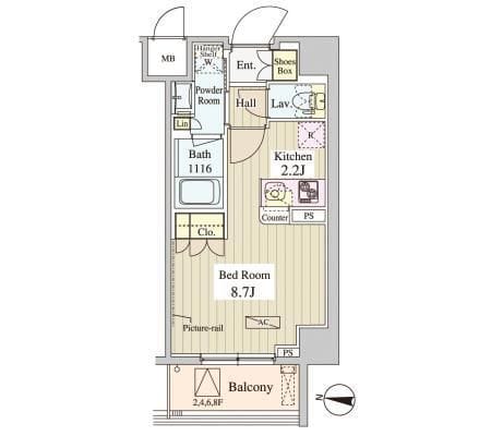 WASEDA APARTMENT 605 間取り図