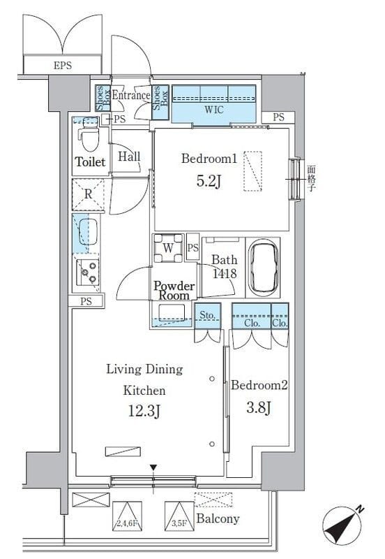 パークアクシス品川南大井パークフロント 349 間取り図