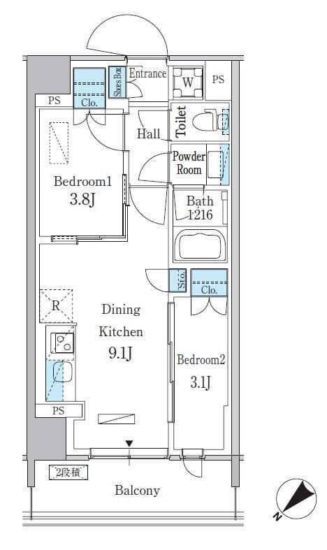 パークアクシス品川南大井パークフロント 424 間取り図