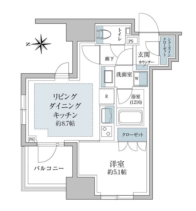 リビオレゾン三田 701 間取り図