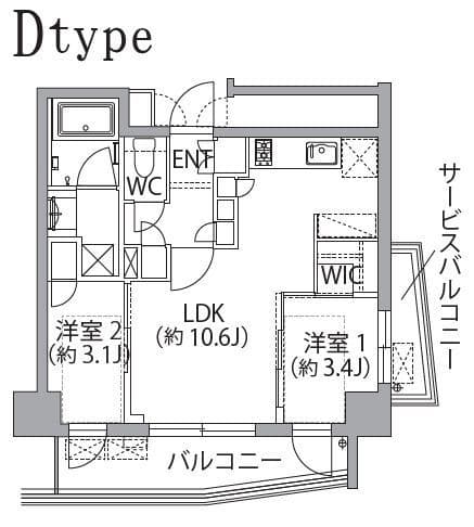レスピール蓮根 501 間取り図
