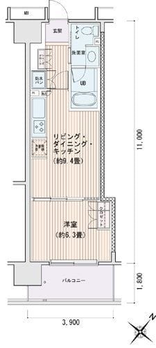 エスティメゾン豊洲レジデンスC 0710 間取り図