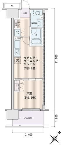 エスティメゾン豊洲レジデンスC 1006 間取り図