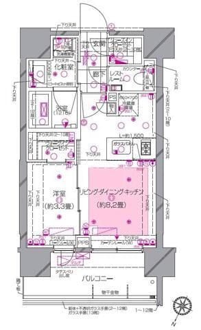 ピアース大森山王3丁目 802 間取り図