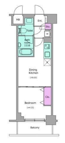 クレヴィアリグゼ西巣鴨 0304 間取り図