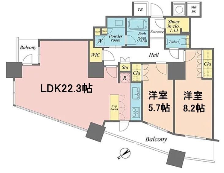 ザ・パークハウス西新宿タワー60 4704 間取り図