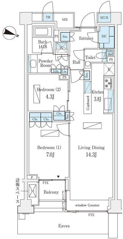 パークコート青山一丁目 302 間取り図