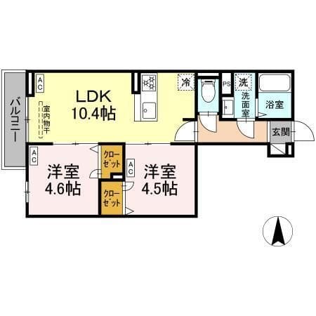 セレスティア南花畑Ⅲ 202 間取り図