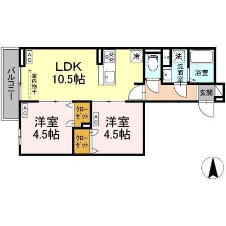 セレスティア南花畑Ⅲ 303 間取り図