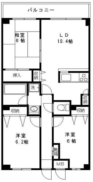 モア・リッシェル生田 205 間取り図