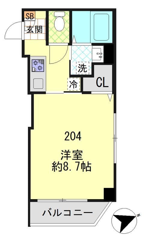 エステ浅草壱番館 204 間取り図