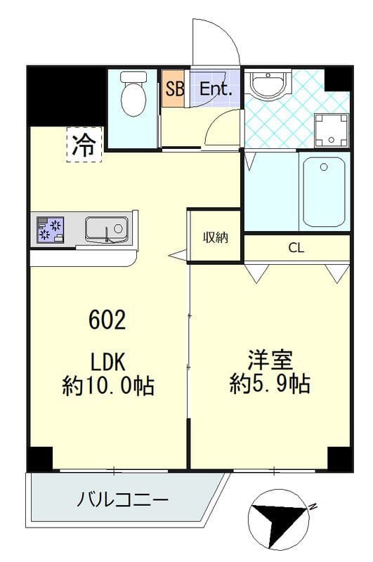 エステ浅草壱番館 602 間取り図