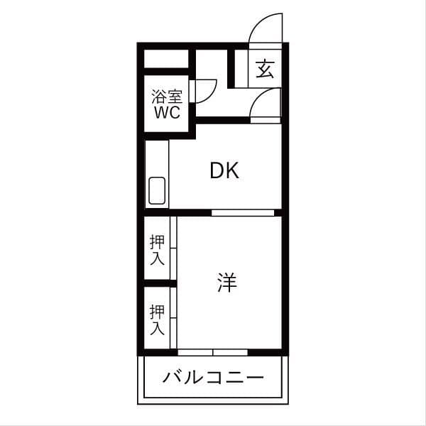 プラザ上北沢 202 間取り図