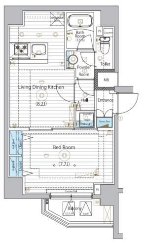 MAXIV浅草ミライズ 303 間取り図