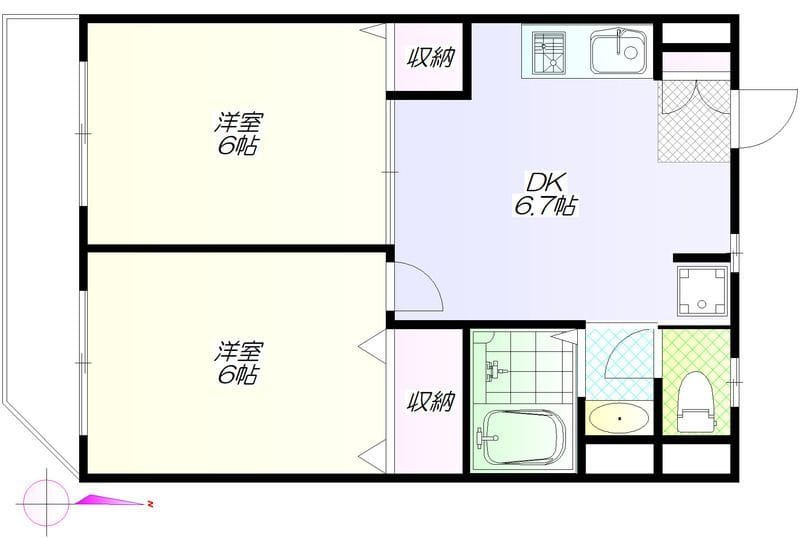 月村マンションNo.22 402 間取り図