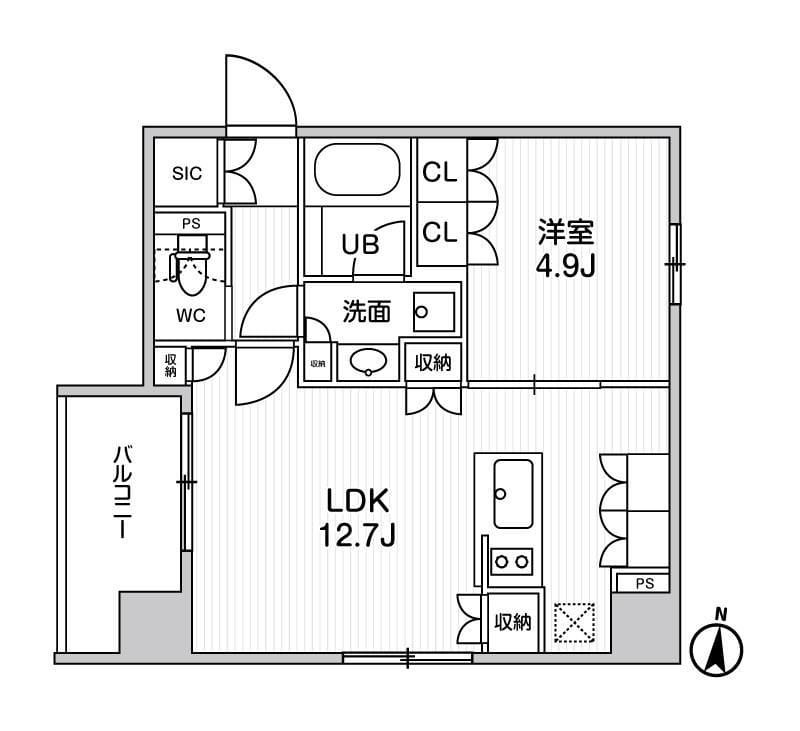 シーズンフラッツ菊川WEST 204 間取り図